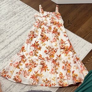 Janie and Jack Floral Dress in White and Orange